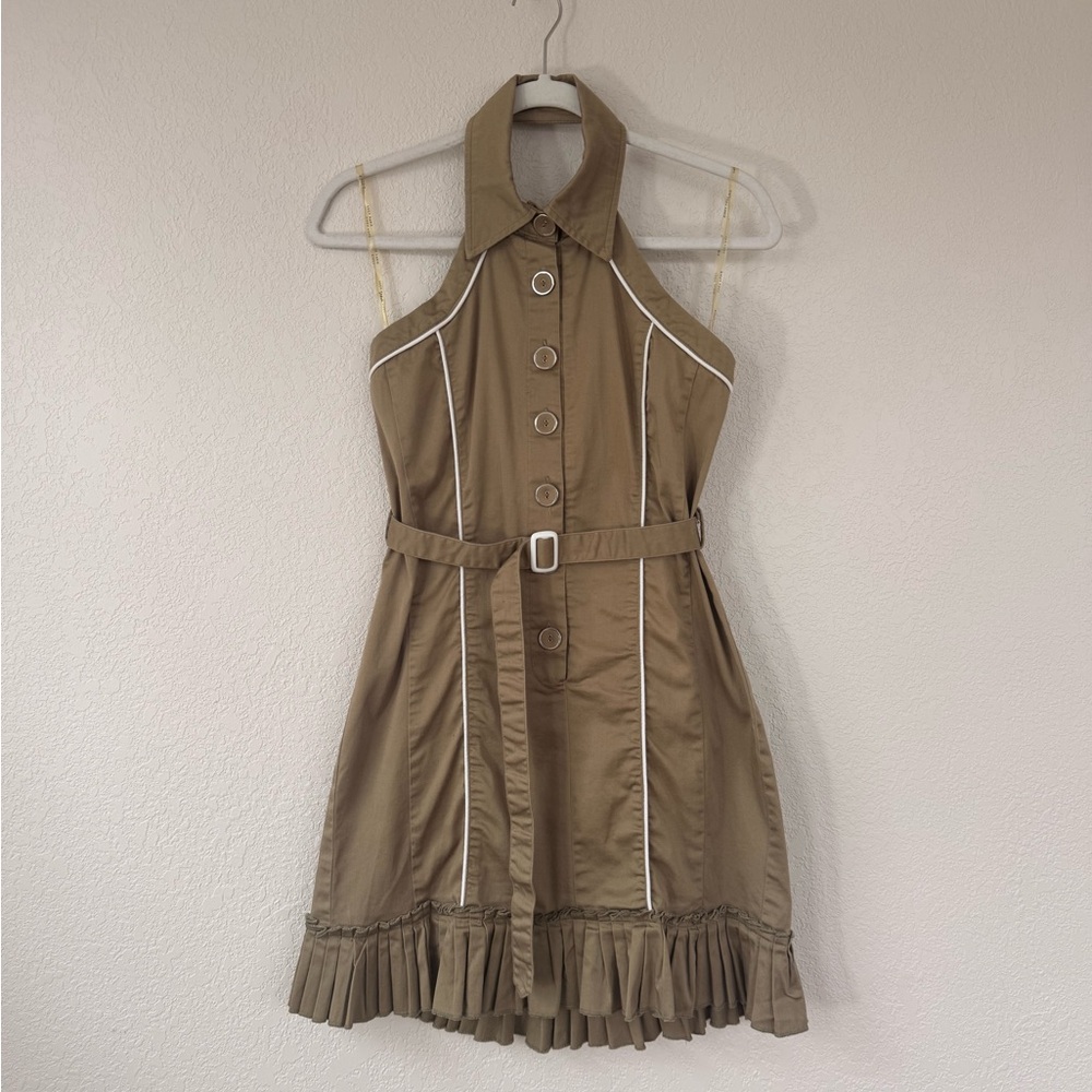 Lucy Paris Khaki halter bodycon dress